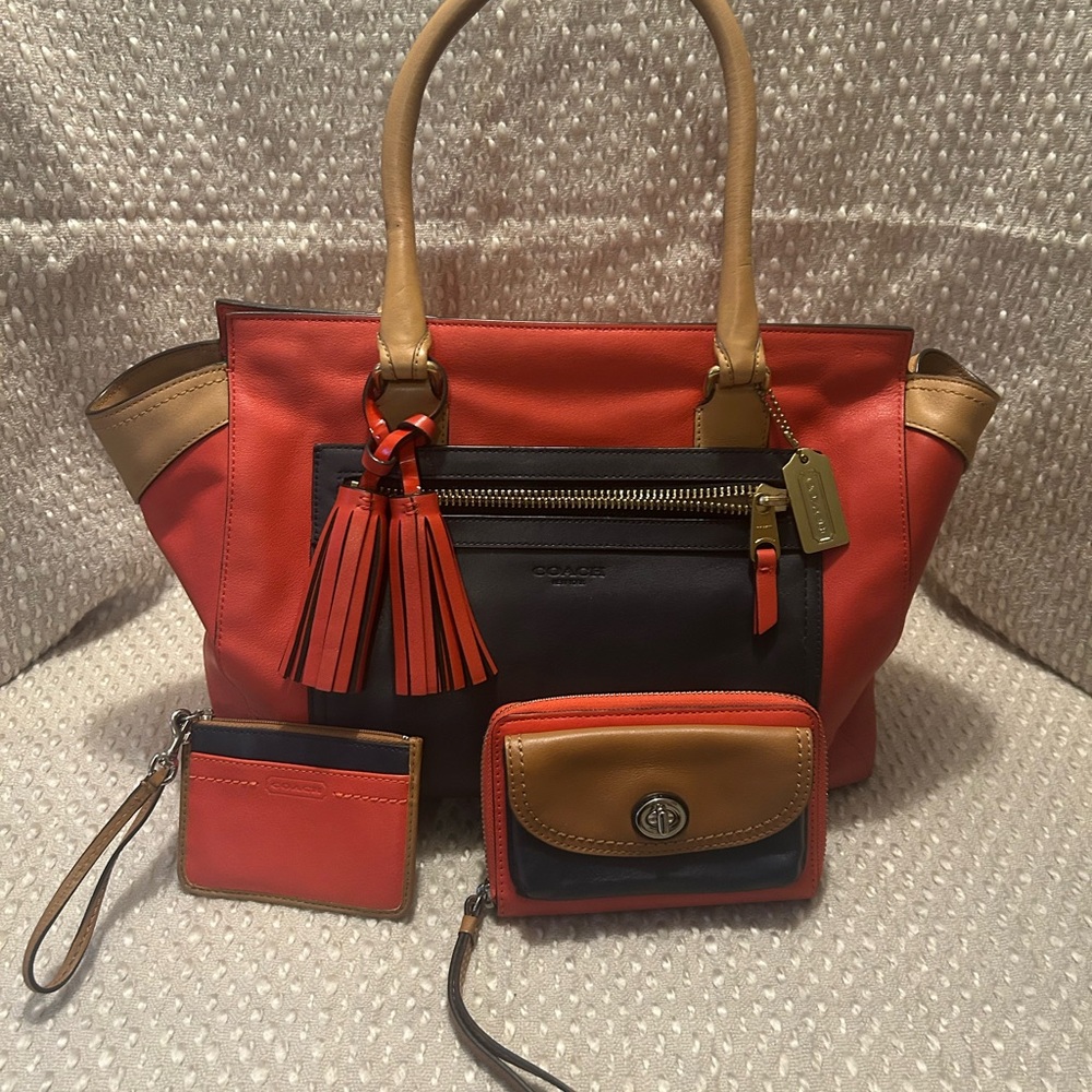 Authentic COACH Candace Color-block Satchel - Picture 10 of 10